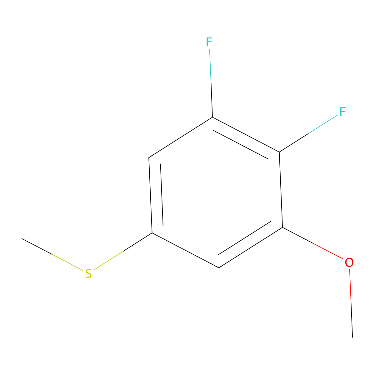 3,4-Difluoro-5-methoxyphenyl methyl sulfide molecular structure, CAS 1314903-77-9
