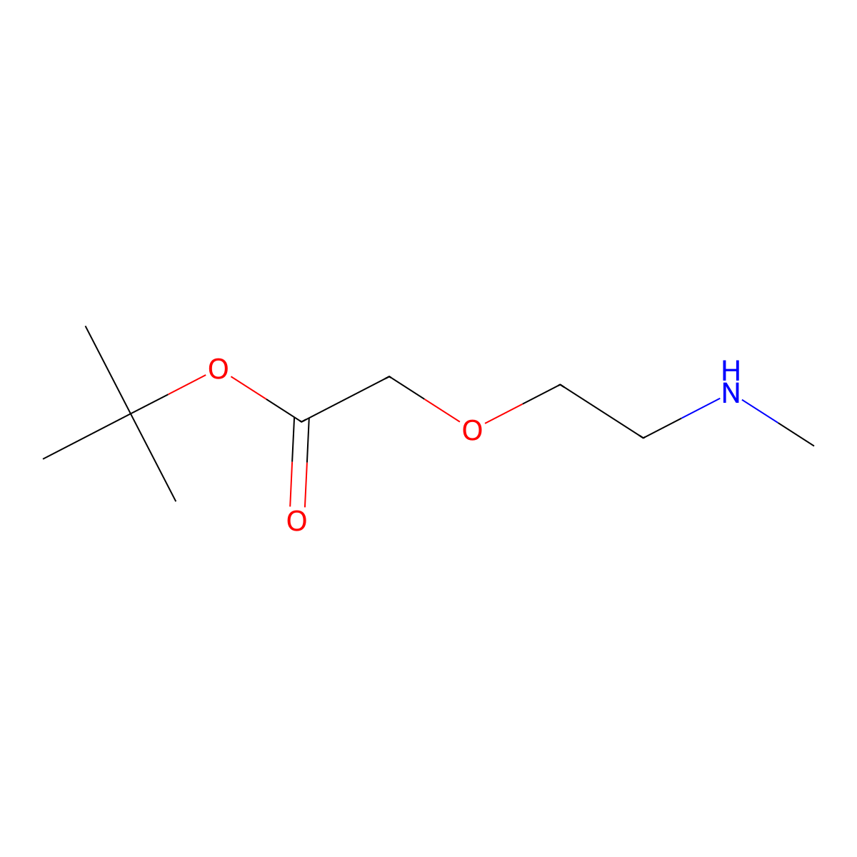 Tert-butyl 2-[2-(methylamino)ethoxy]acetate molecular structure, CAS 1314903-95-1