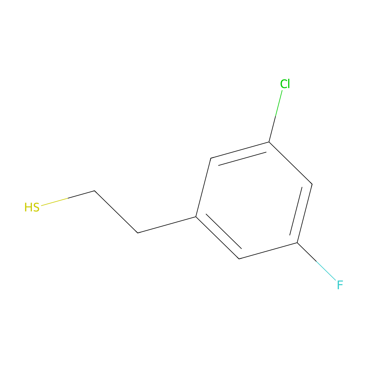 2-(3-Chloro-5-fluorophenyl)ethanethiol molecular structure, CAS 1314904-10-3