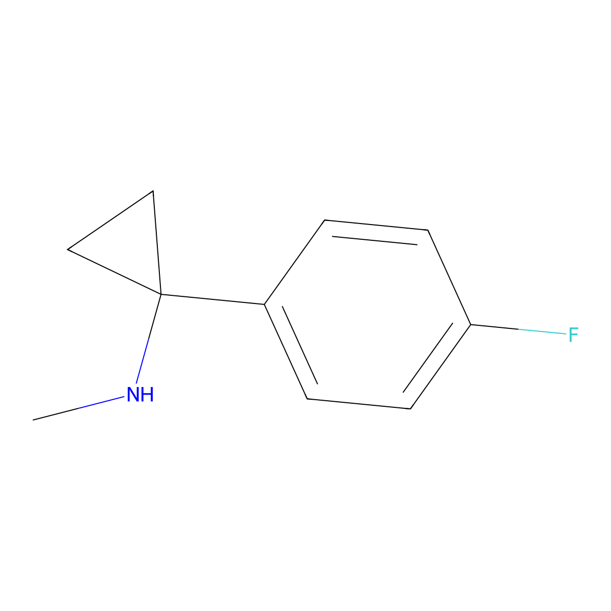 1-(4-fluorophenyl)-N-methylcyclopropan-1-amine molecular structure, CAS 1314904-36-3