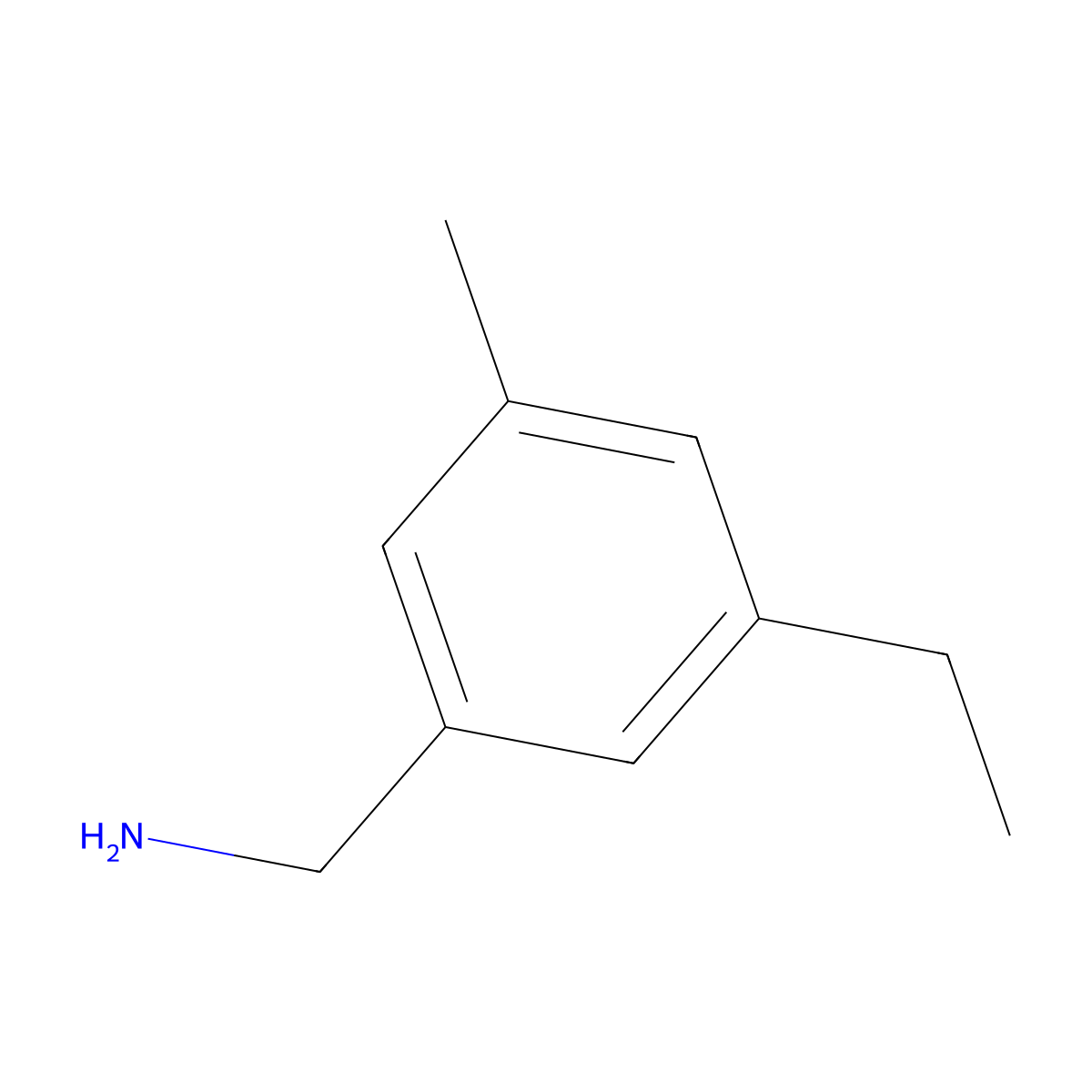 (3-Ethyl-5-methylphenyl)methanamine molecular structure, CAS 1314906-70-1