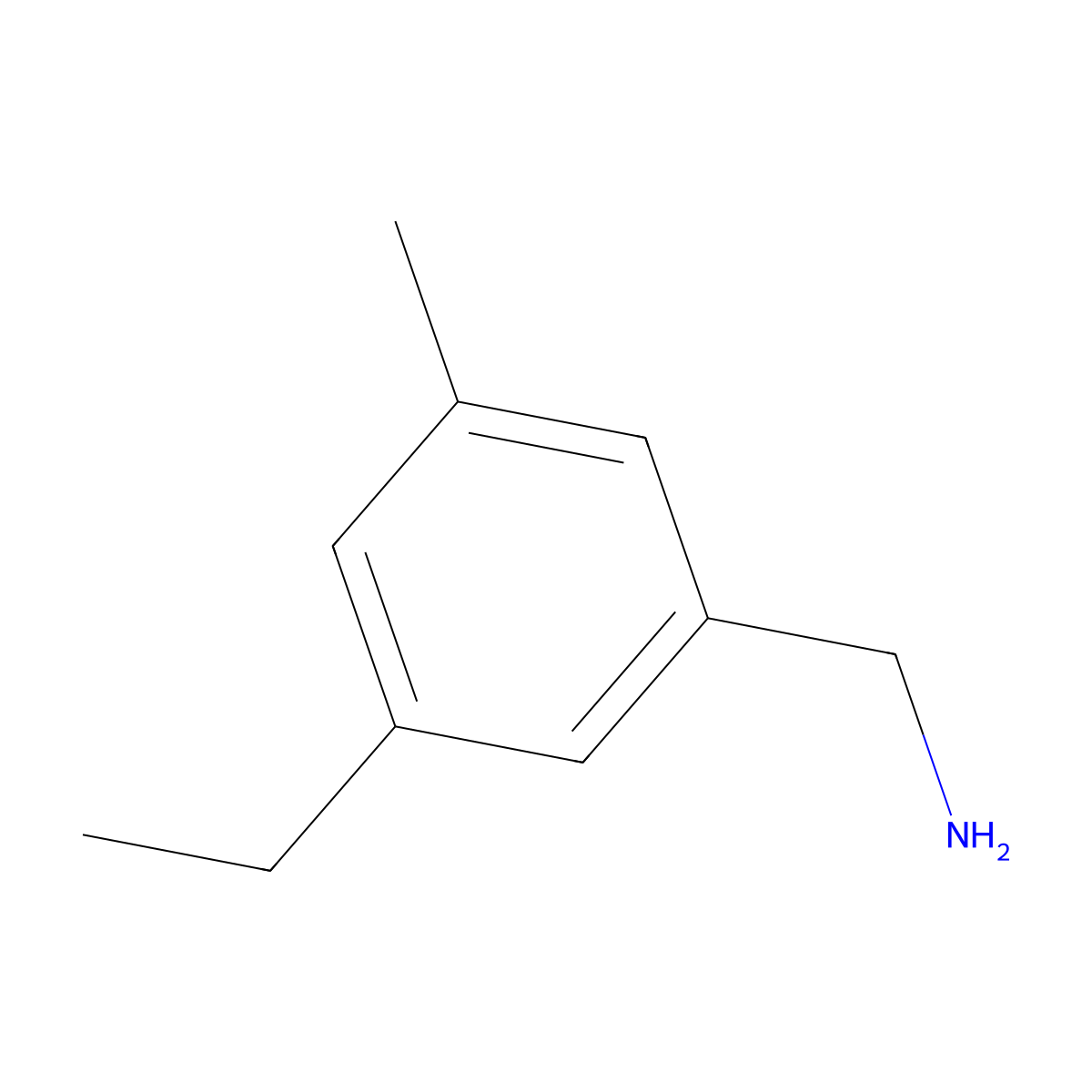 (3-Ethyl-5-methylphenyl)methanamine molecular structure, CAS 1314906-70-1