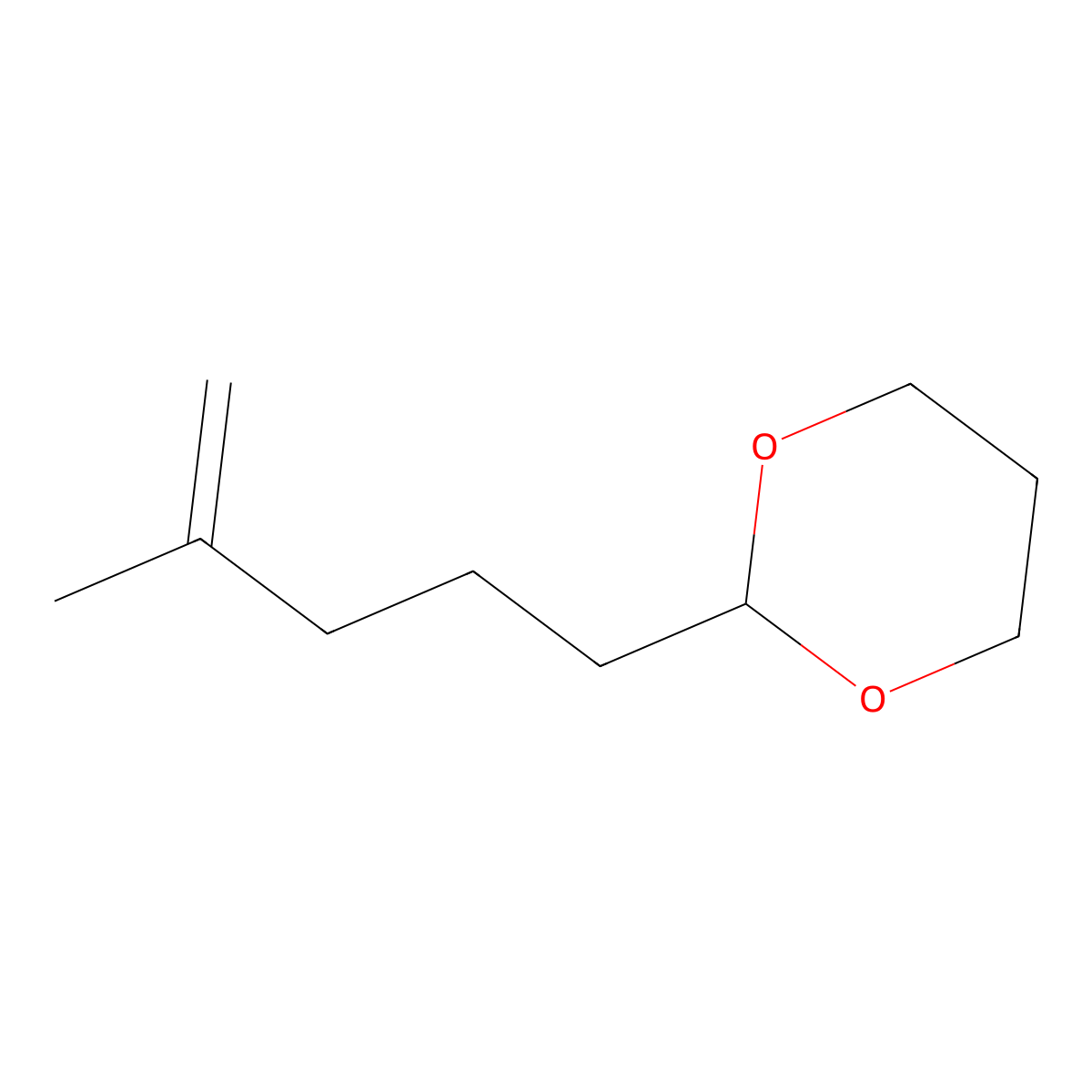5-[2-(1,3-Dioxanyl)]-2-methyl-1-pentene molecular structure, CAS 1314907-01-1