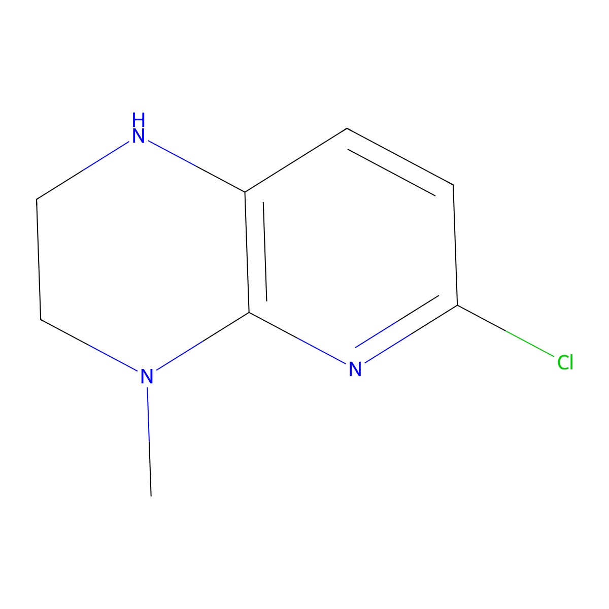 6-chloro-4-methyl-1H,2H,3H,4H-pyrido[2,3-b]pyrazine molecular structure, CAS 1314907-03-3