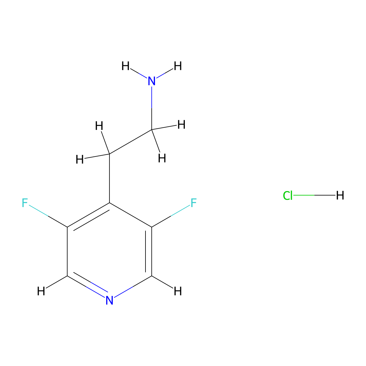 2-(3,5-Difluoropyridin-4-yl)ethan-1-amine hydrochloride molecular structure, CAS 1314907-15-7