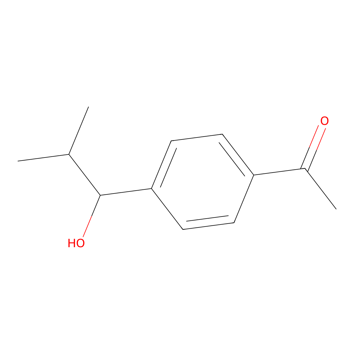 1-(4-(1-Hydroxy-2-methylpropyl)phenyl)ethanone molecular structure, CAS 1314907-71-5