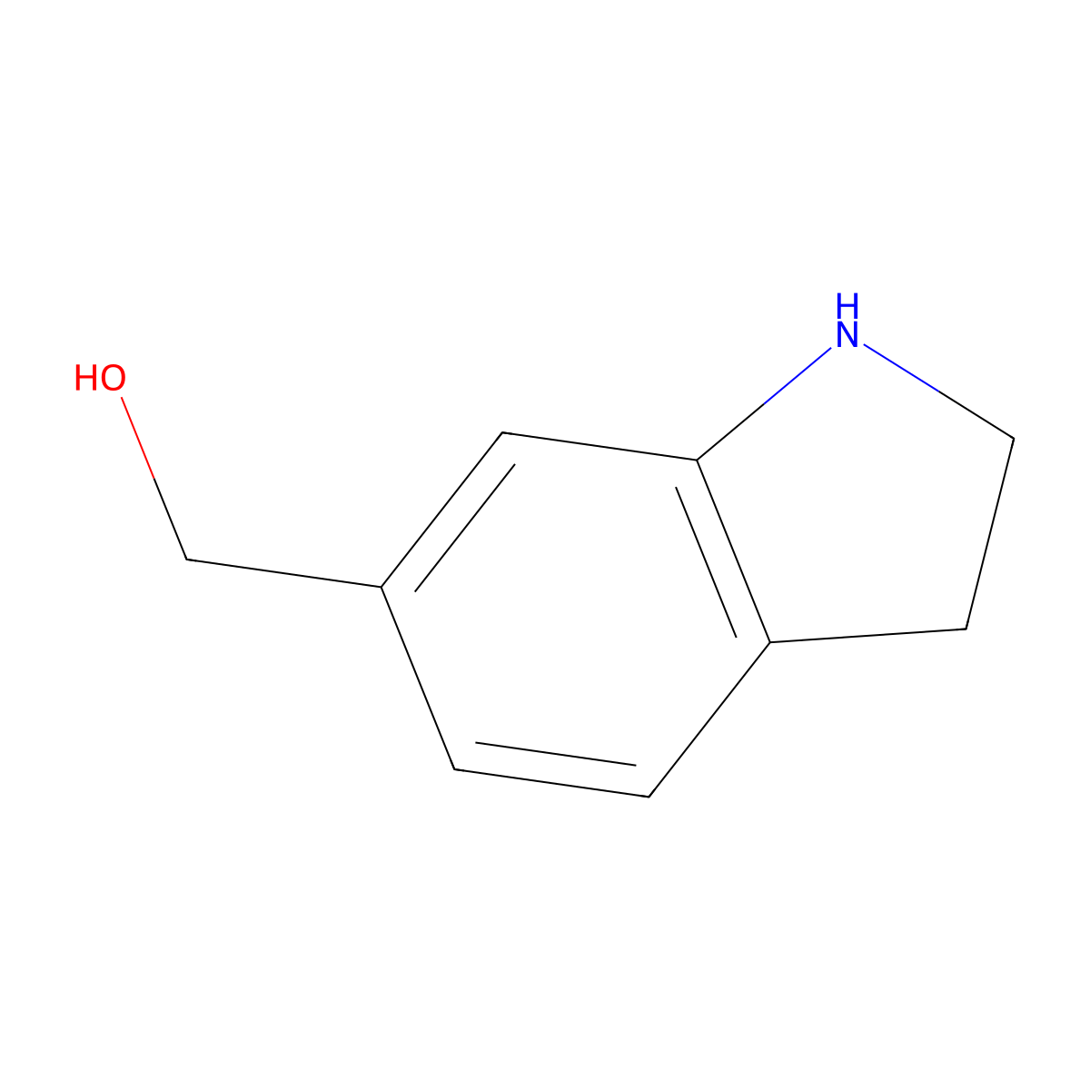 (2,3-dihydro-1H-indol-6-yl)methanol molecular structure, CAS 1314908-30-9