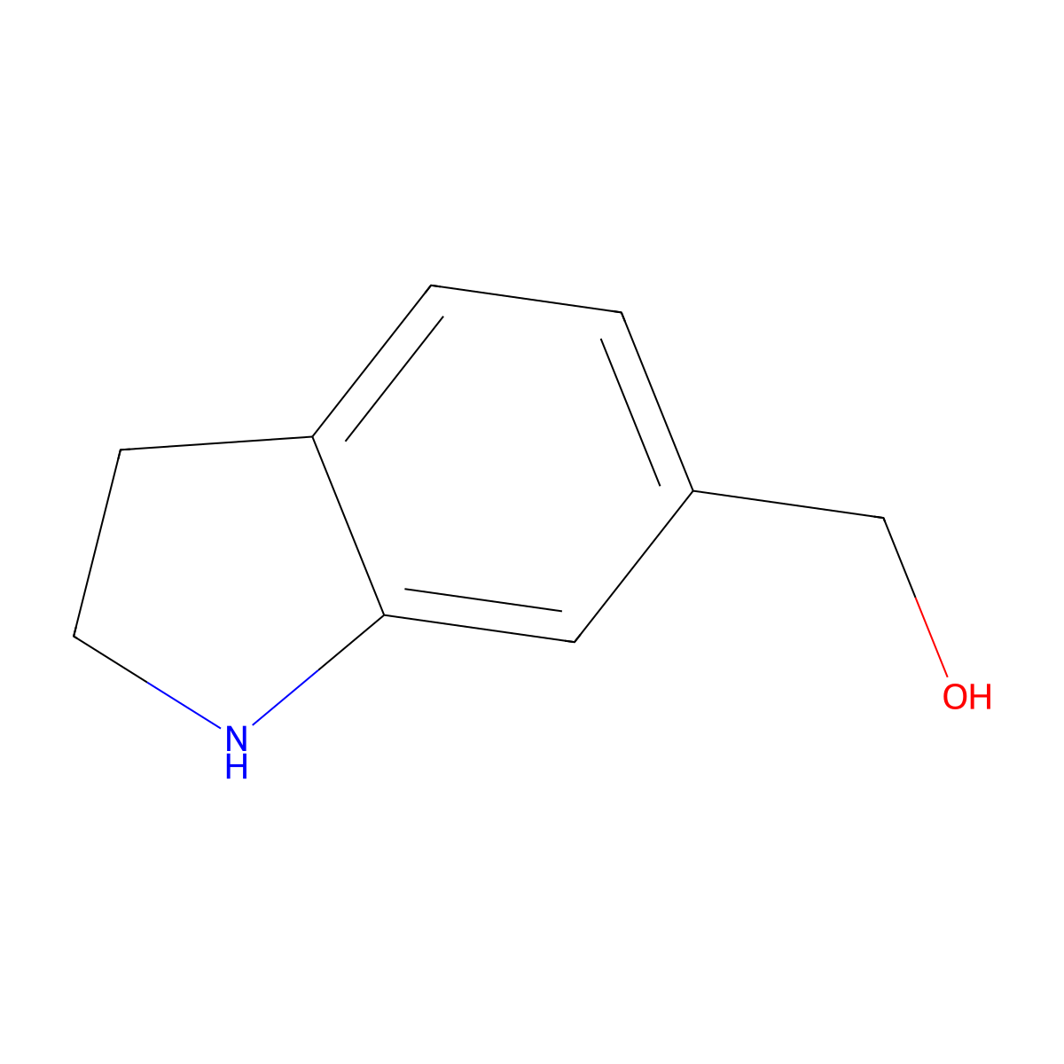 (2,3-dihydro-1H-indol-6-yl)methanol molecular structure, CAS 1314908-30-9