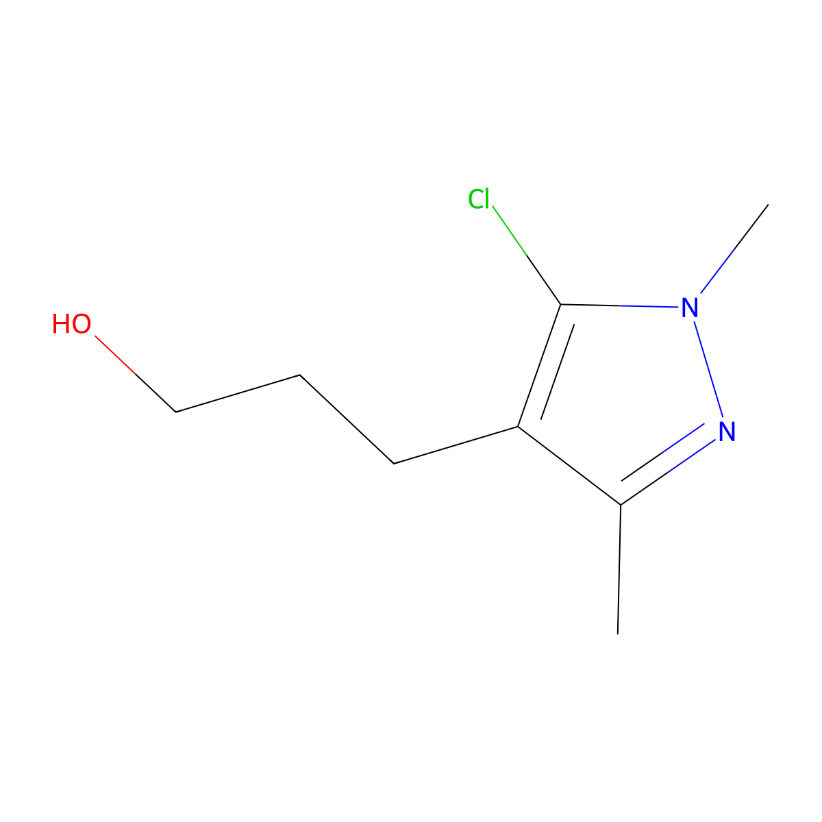 3-(5-Chloro-1,3-dimethyl-1H-pyrazol-4-YL)propan-1-OL molecular structure, CAS 1314908-53-6