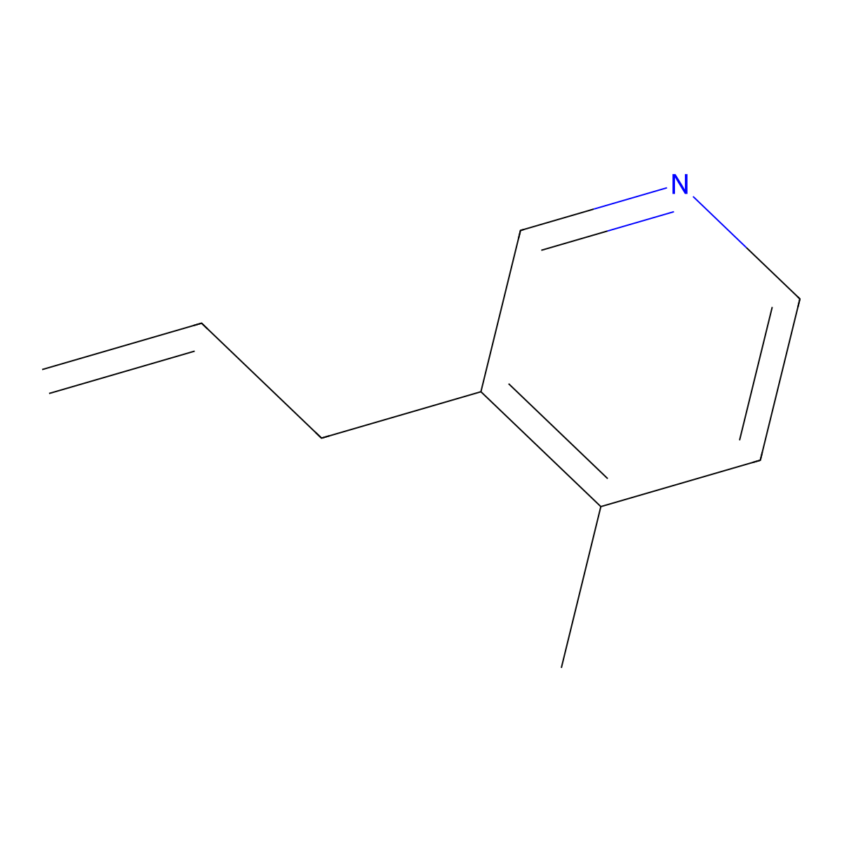 4-Methyl-3-(prop-2-en-1-yl)pyridine molecular structure, CAS 1314908-61-6
