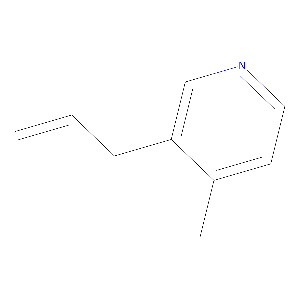 4-Methyl-3-(prop-2-en-1-yl)pyridine molecular structure, CAS 1314908-61-6