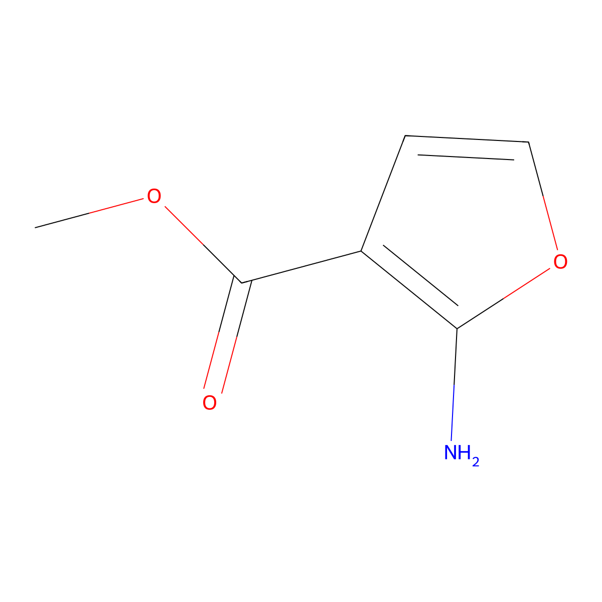 Methyl 2-aminofuran-3-carboxylate molecular structure, CAS 1314908-87-6