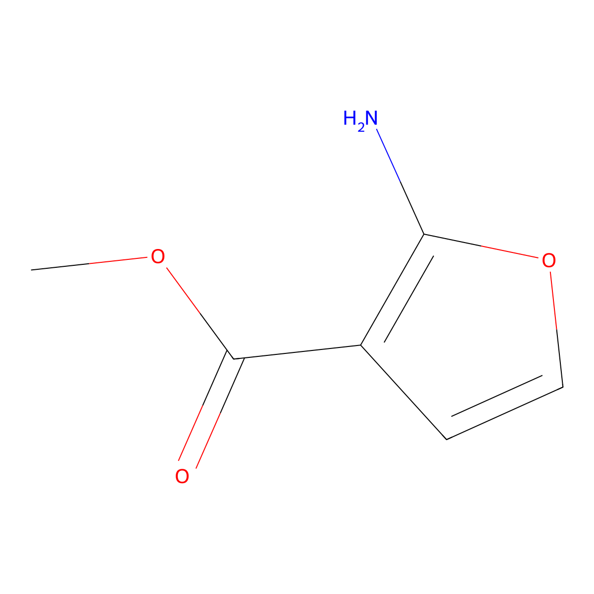 Methyl 2-aminofuran-3-carboxylate molecular structure, CAS 1314908-87-6