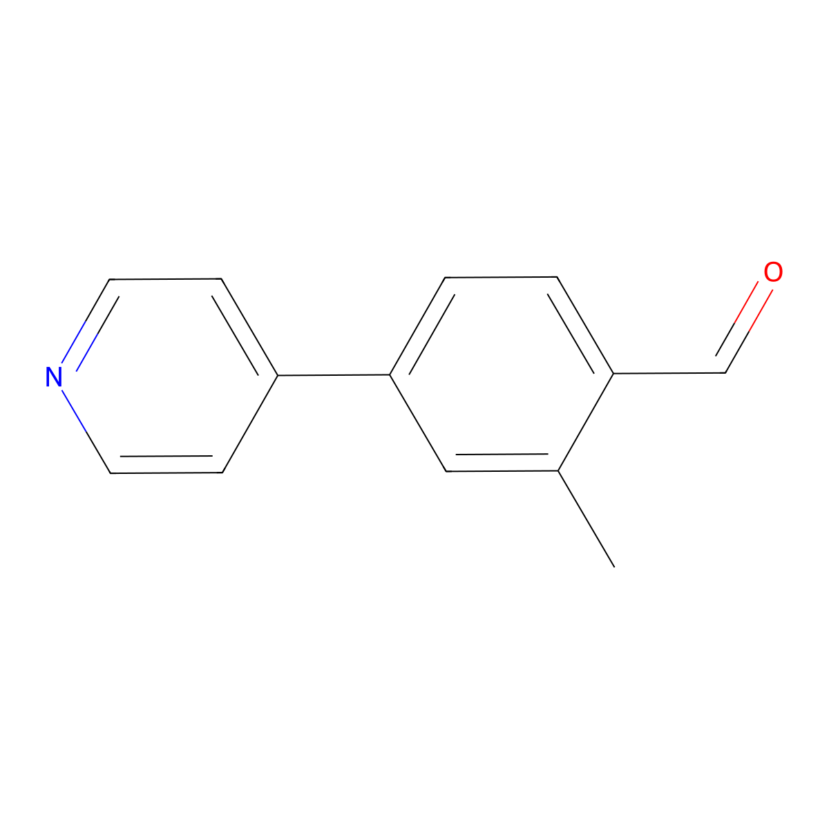 2-Methyl-4-(4-pyridinyl)benzaldehyde molecular structure, CAS 1314909-12-0