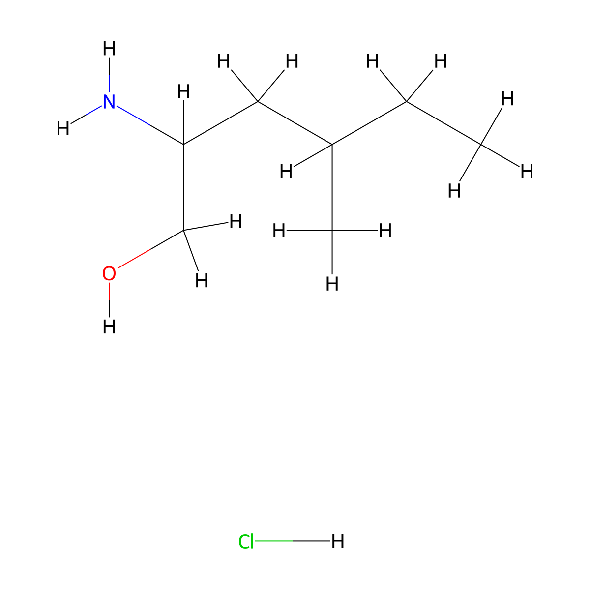 2-Amino-4-methylhexan-1-ol hydrochloride molecular structure, CAS 1314909-33-5