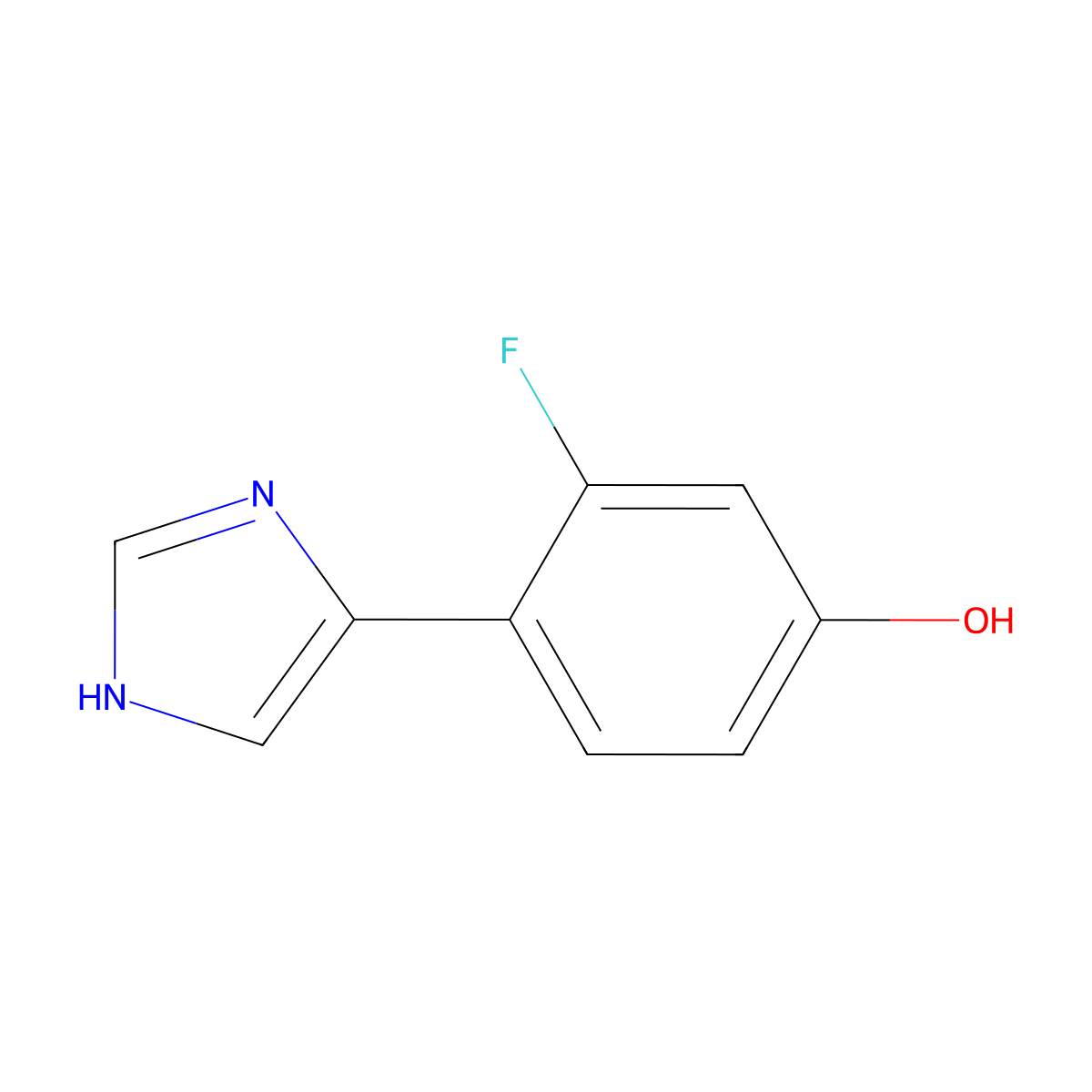 3-fluoro-4-(1H-imidazol-4-yl)phenol molecular structure, CAS 1314909-48-2