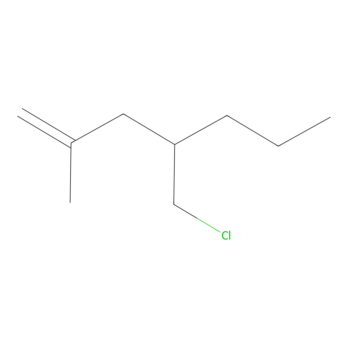 4-(Chloromethyl)-2-methylhept-1-ene molecular structure, CAS 1314910-12-7