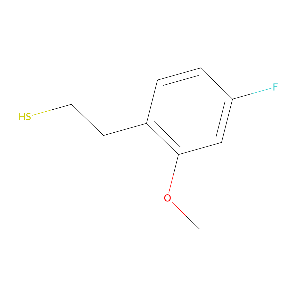 2-(4-Fluoro-2-methoxyphenyl)ethanethiol molecular structure, CAS 1314911-09-5