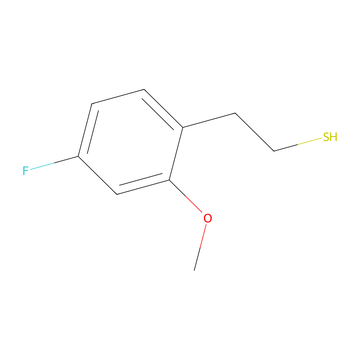 2-(4-Fluoro-2-methoxyphenyl)ethanethiol molecular structure, CAS 1314911-09-5