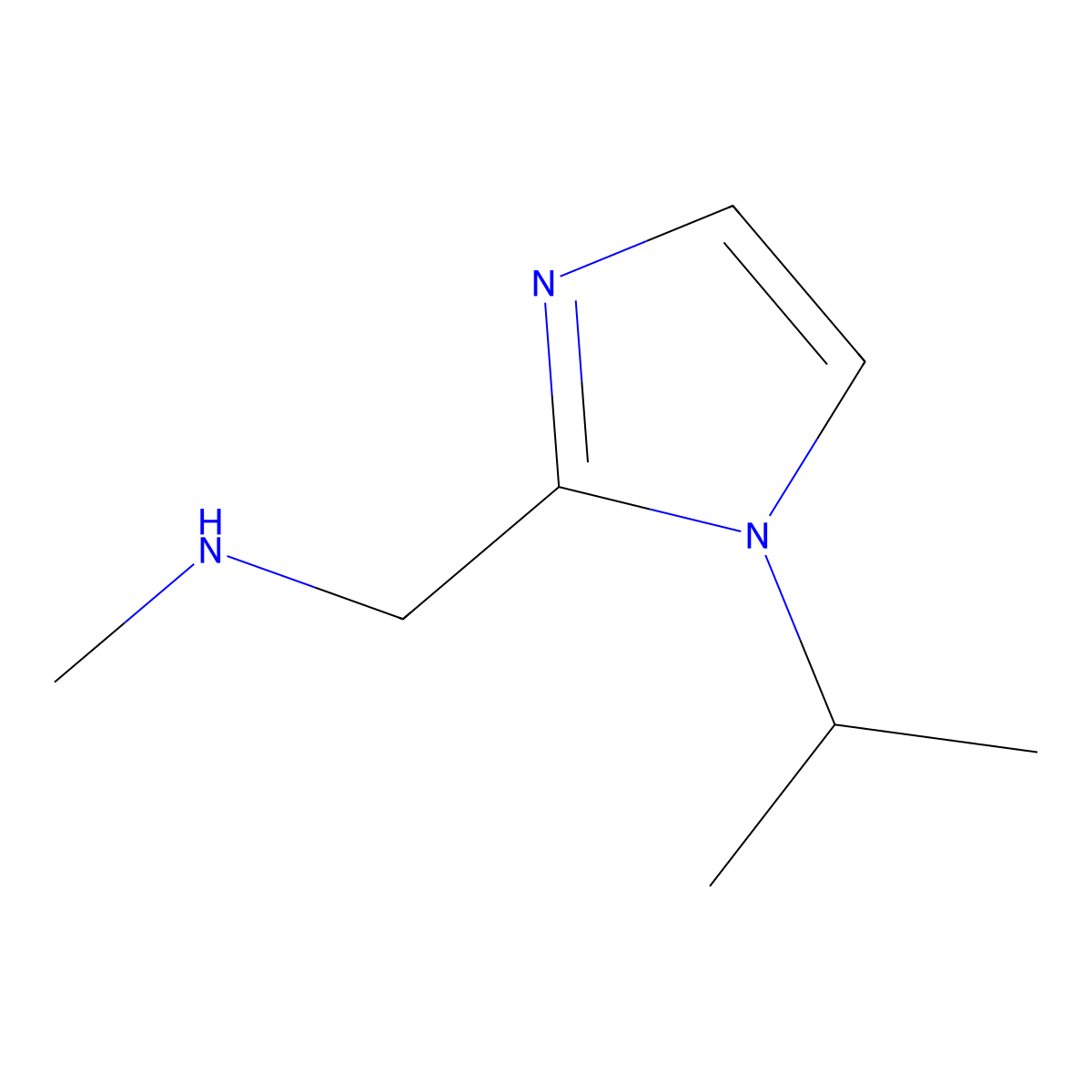 methyl(((1-(propan-2-yl)-1H-imidazol-2-yl)methyl))amine molecular structure, CAS 1314911-76-6