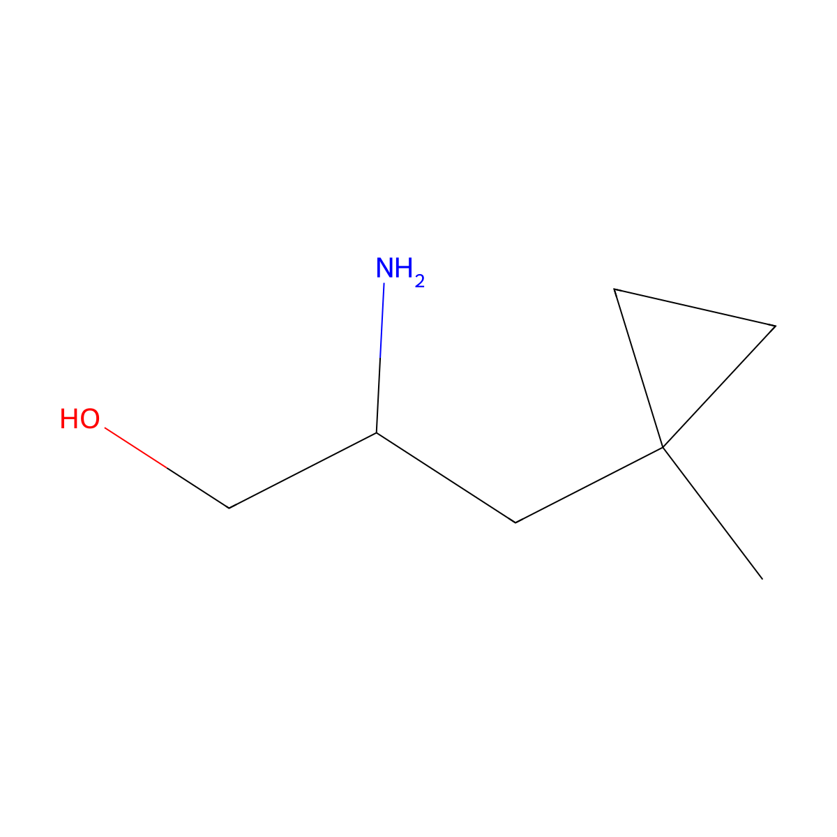 2-Amino-3-(1-methylcyclopropyl)propan-1-ol molecular structure, CAS 1314911-92-6
