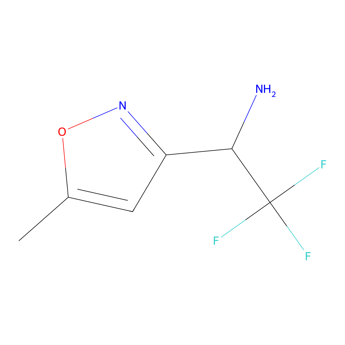 2,2,2-Trifluoro-1-(5-methyl-1,2-oxazol-3-yl)ethan-1-amine molecular structure, CAS 1314912-48-5