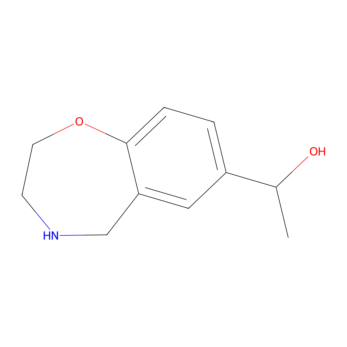 1-(2,3,4,5-Tetrahydro-1,4-benzoxazepin-7-yl)ethanol molecular structure, CAS 1314913-84-2