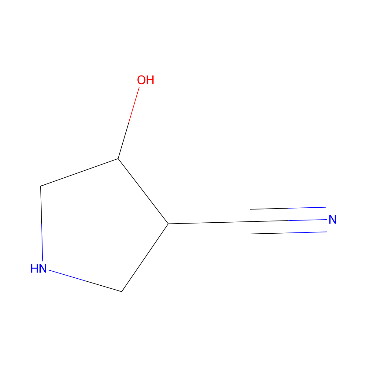 4-Hydroxypyrrolidine-3-carbonitrile molecular structure, CAS 1314914-42-5