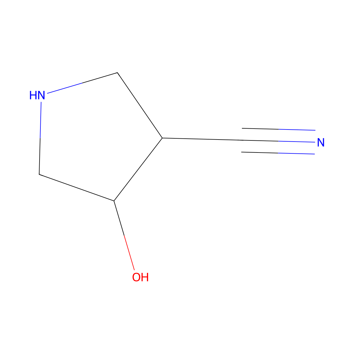 4-Hydroxypyrrolidine-3-carbonitrile molecular structure, CAS 1314914-42-5