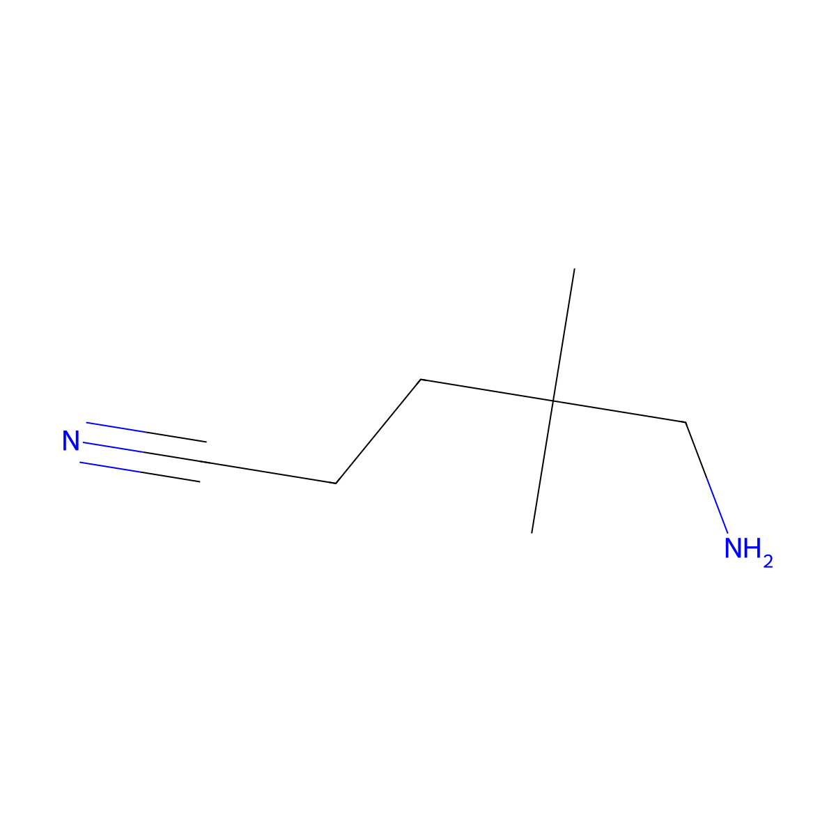 5-Amino-4,4-dimethylpentanenitrile molecular structure, CAS 1314915-82-6