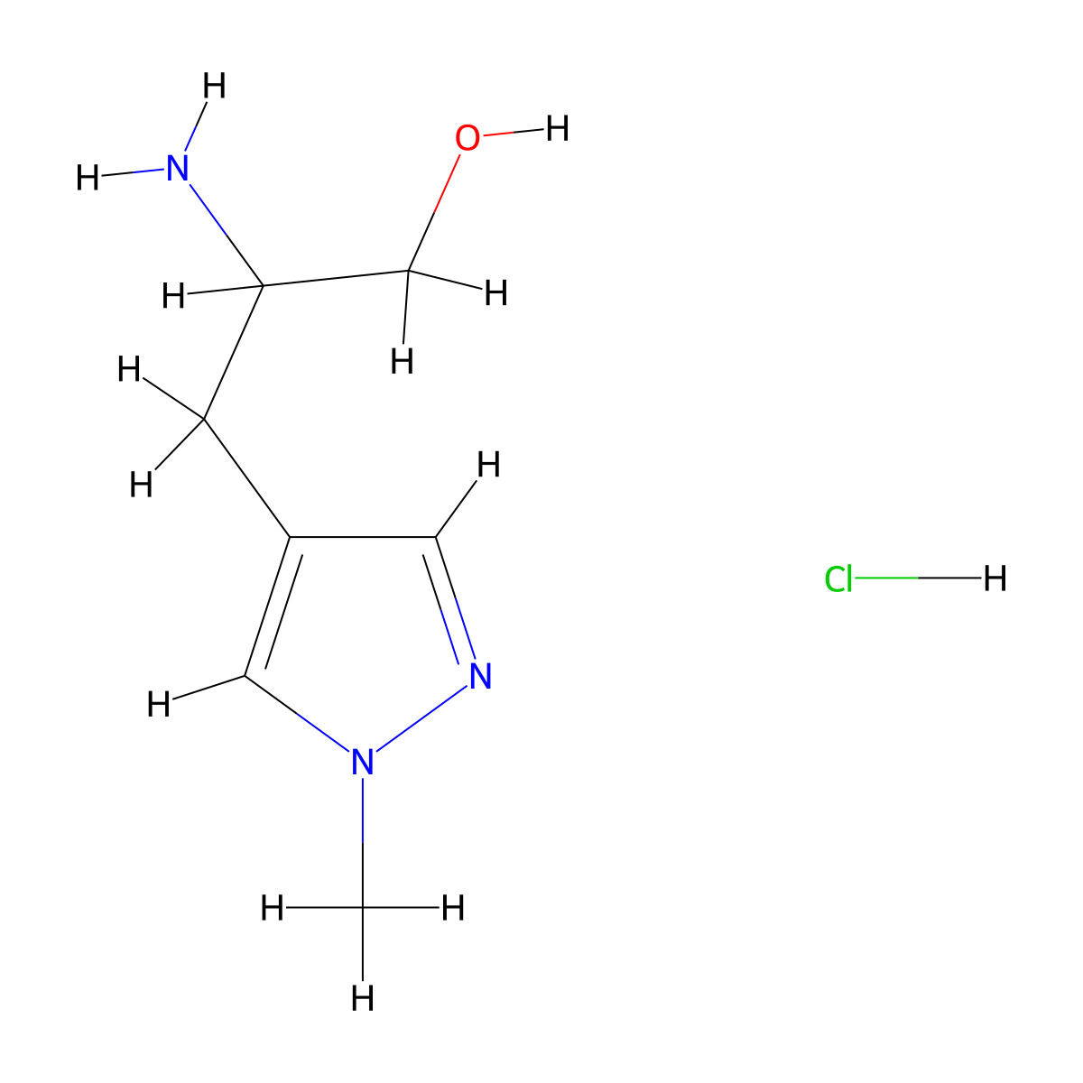2-Amino-3-(1-methyl-1H-pyrazol-4-yl)propan-1-ol hydrochloride molecular structure, CAS 1314915-89-3