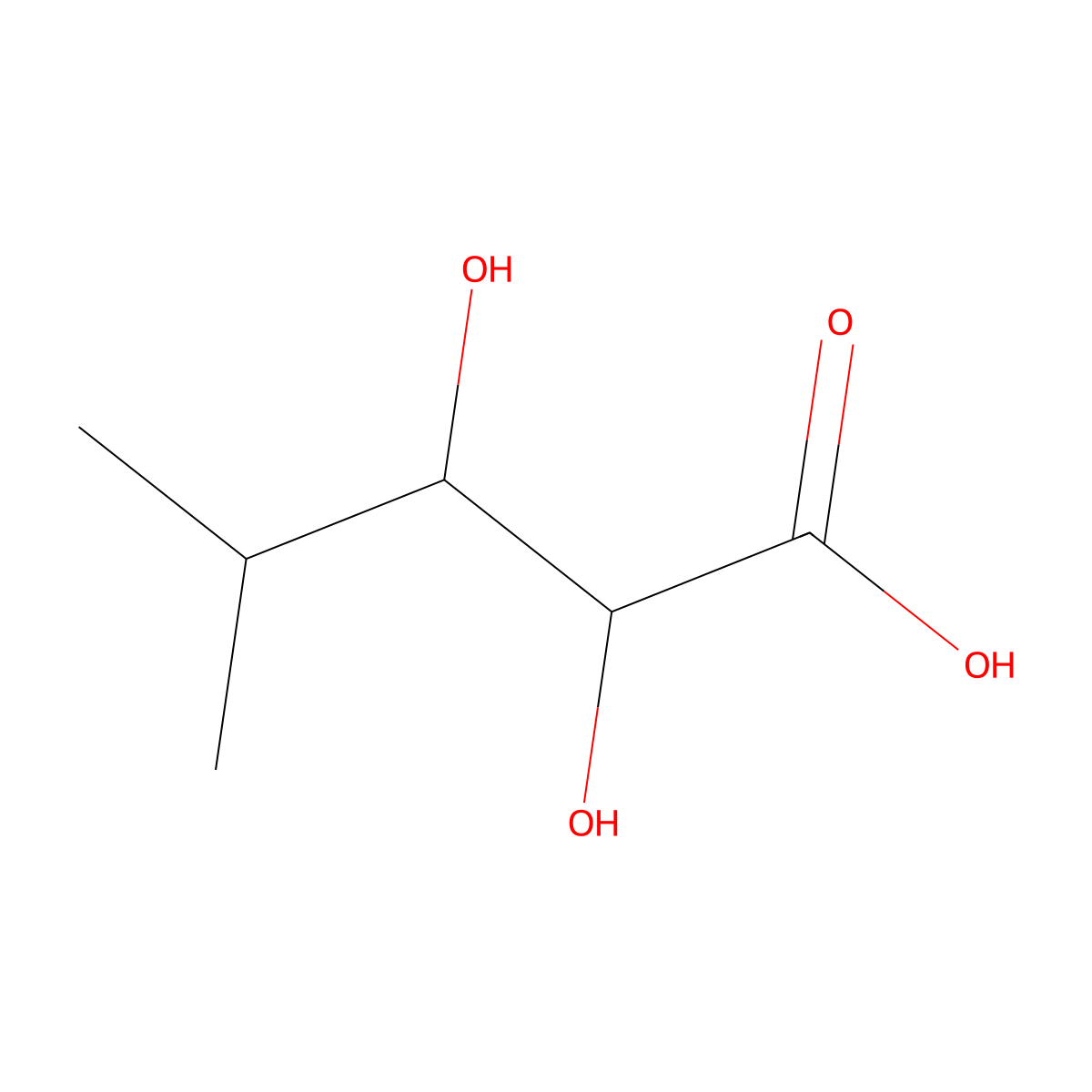 2,3-Dihydroxy-4-methylpentanoic acid molecular structure, CAS 1314916-63-6