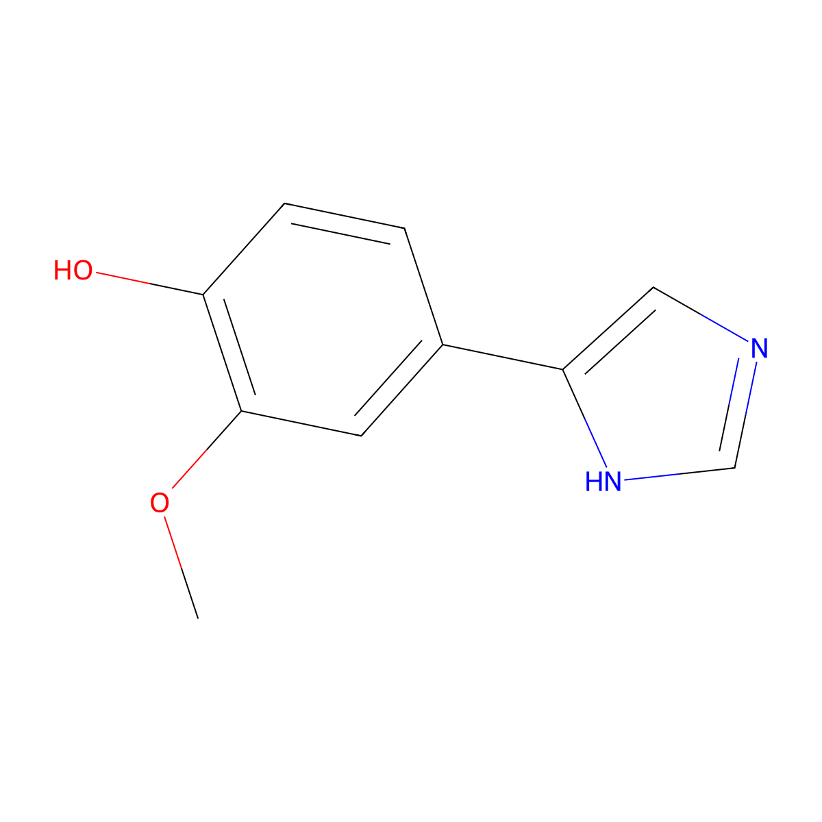 4-(1H-imidazol-4-yl)-2-methoxyphenol molecular structure, CAS 1314916-64-7