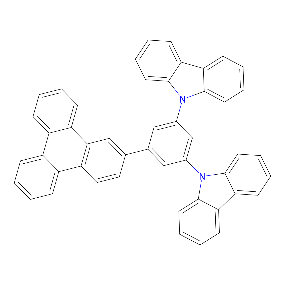 9-[3-(9H-carbazol-9-yl)-5-(triphenylen-2-yl)phenyl]-9H-carbazole molecular structure, CAS 1314918-74-5