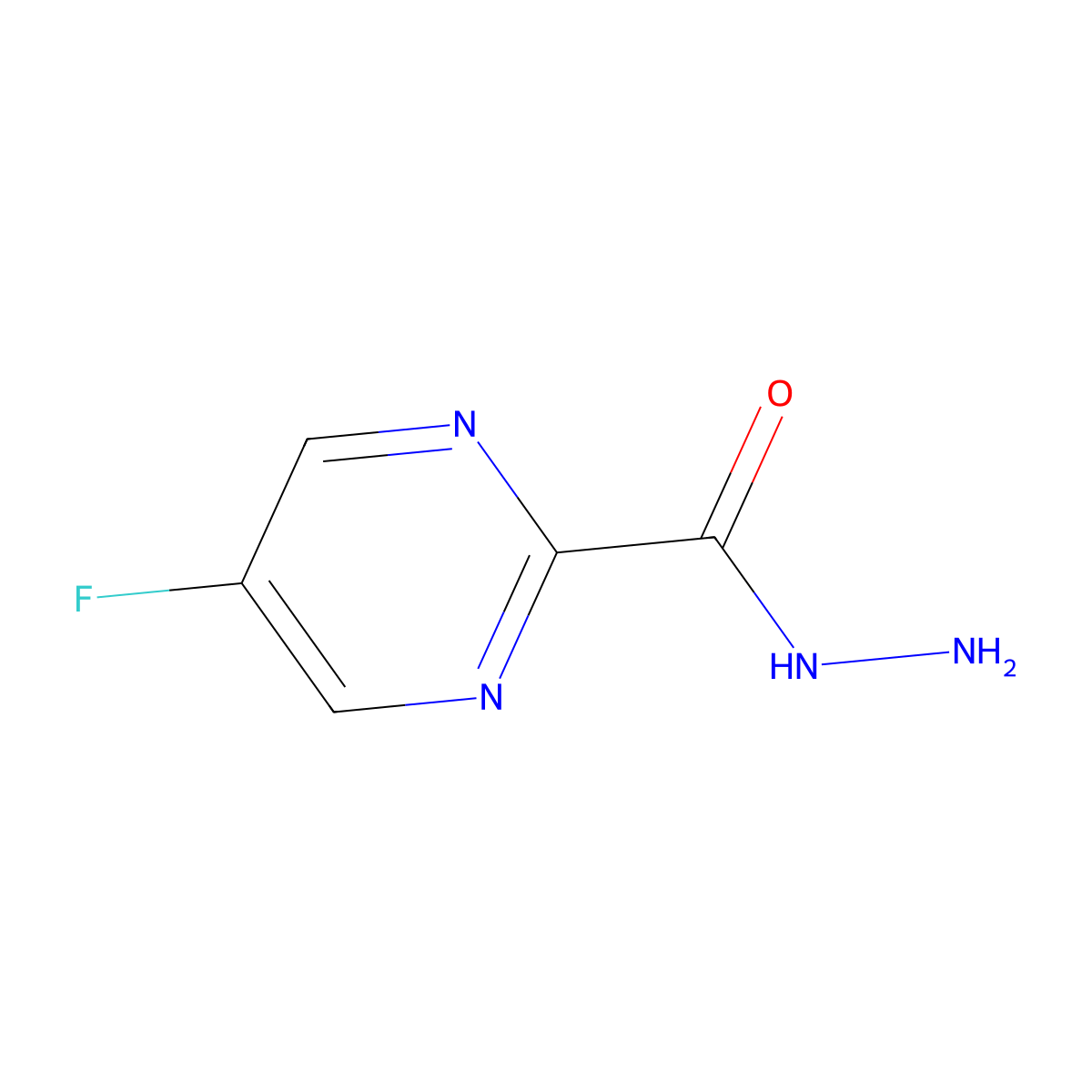 5-Fluoropyrimidine-2-carbohydrazide molecular structure, CAS 1314919-60-2
