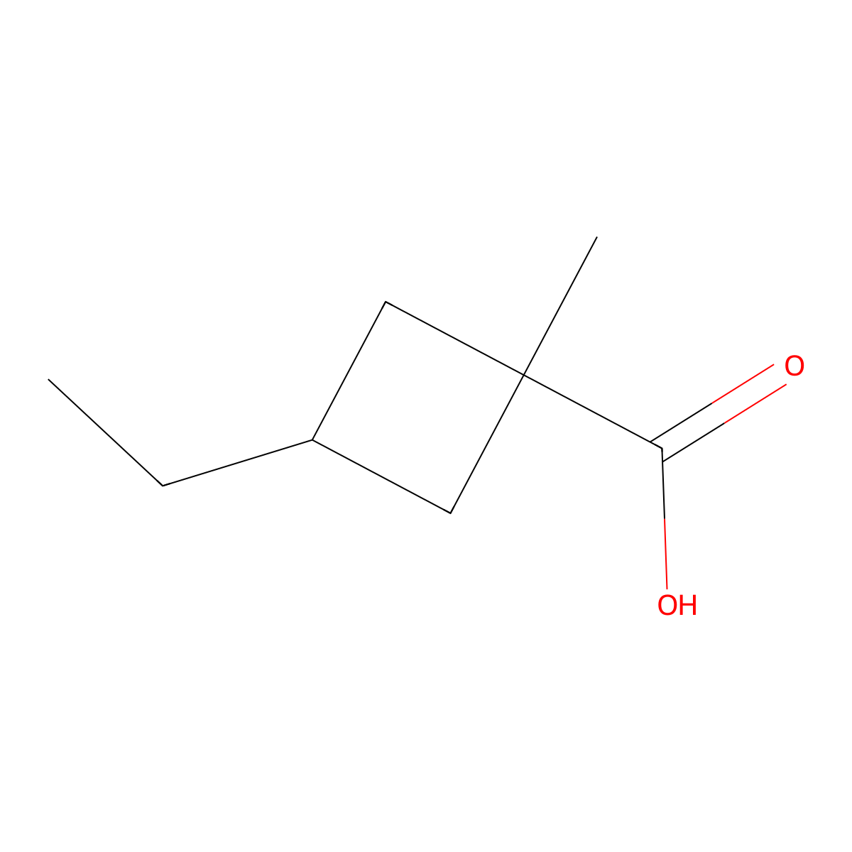 3-Ethyl-1-methylcyclobutane-1-carboxylic acid molecular structure, CAS 1314920-61-0