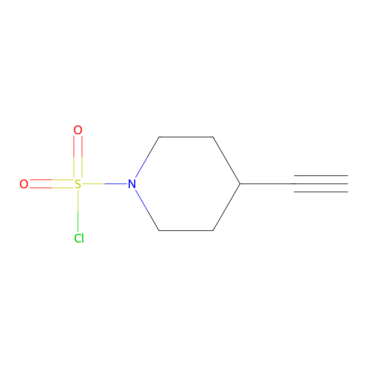 4-Ethynylpiperidine-1-sulfonyl chloride molecular structure, CAS 1314922-37-6