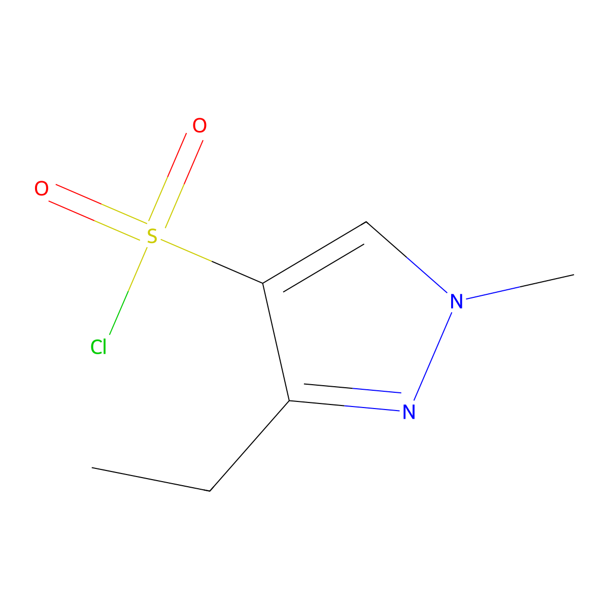 3-ethyl-1-methyl-1H-pyrazole-4-sulfonyl chloride molecular structure, CAS 1314922-70-7