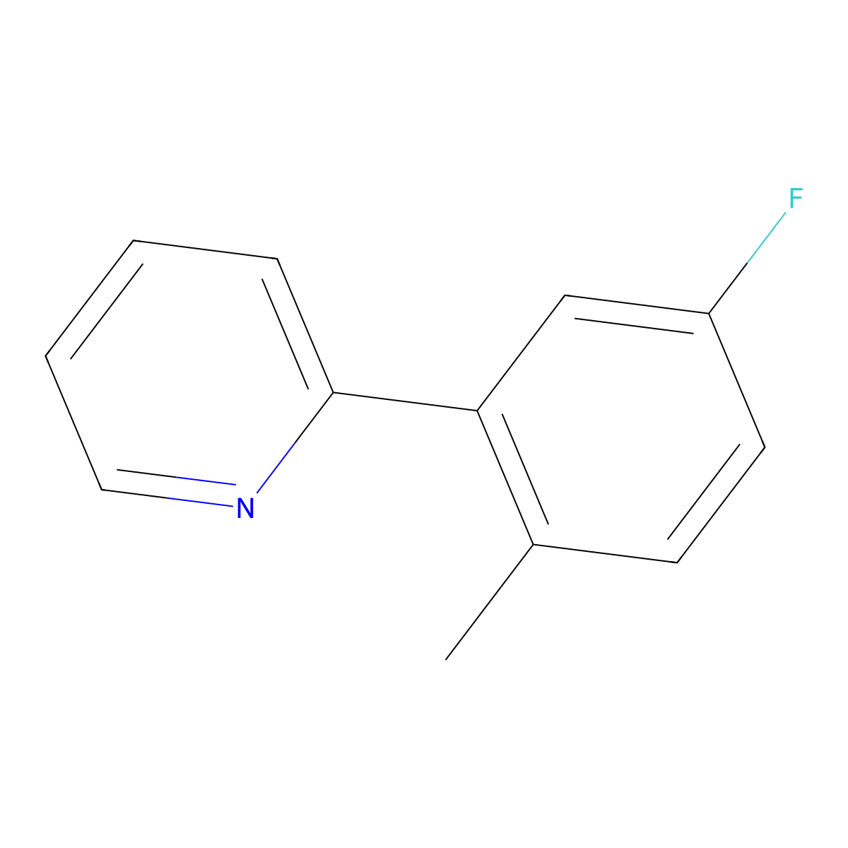 2-(3-Fluoro-6-methylphenyl)pyridine molecular structure, CAS 1314922-73-0