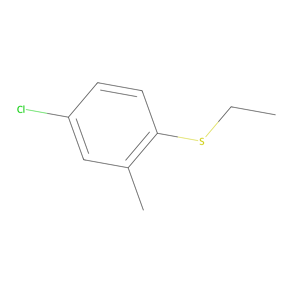 4-Chloro-2-methylphenyl ethyl sulfide molecular structure, CAS 1314923-27-7