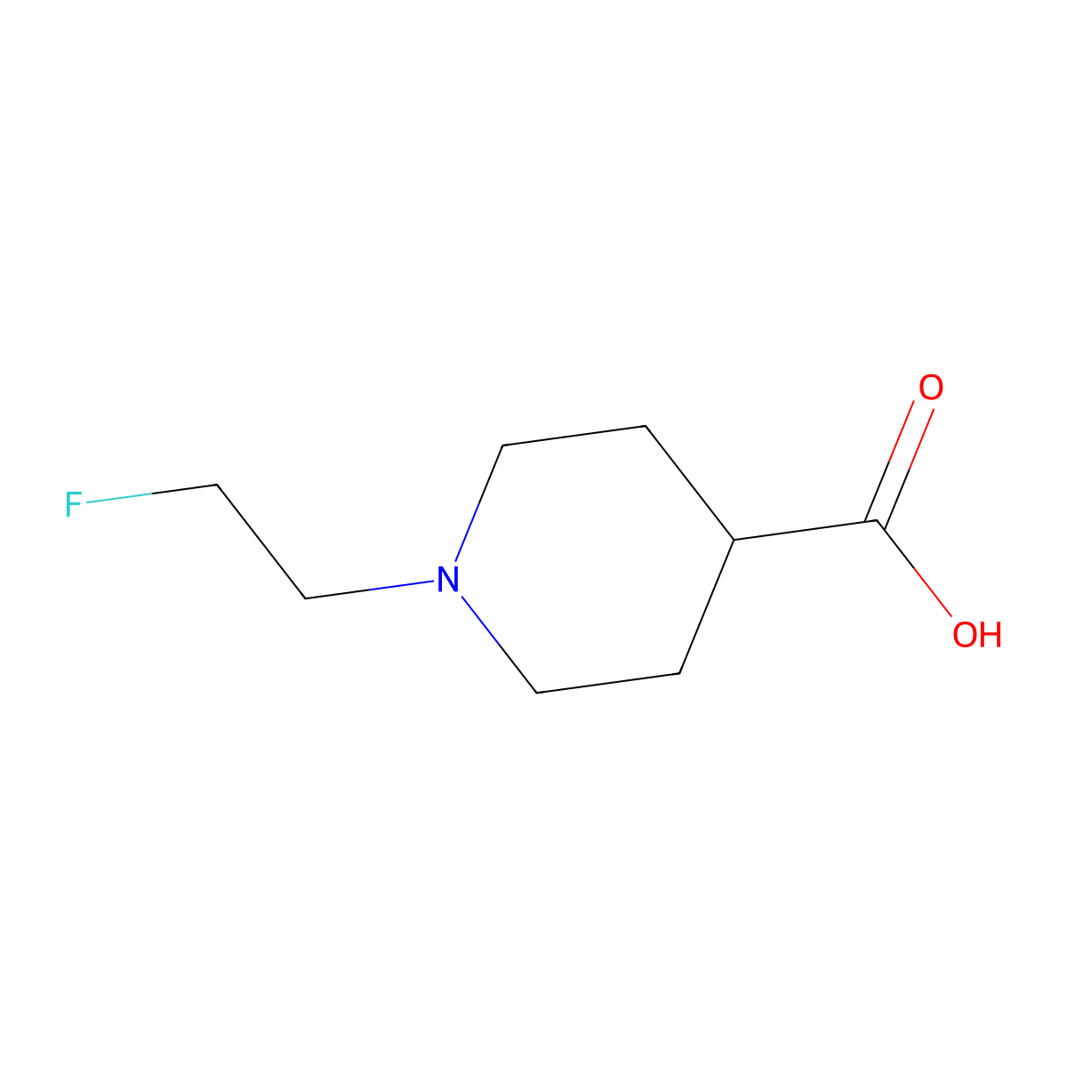 1-(2-Fluoroethyl)piperidine-4-carboxylic acid molecular structure, CAS 1314923-68-6