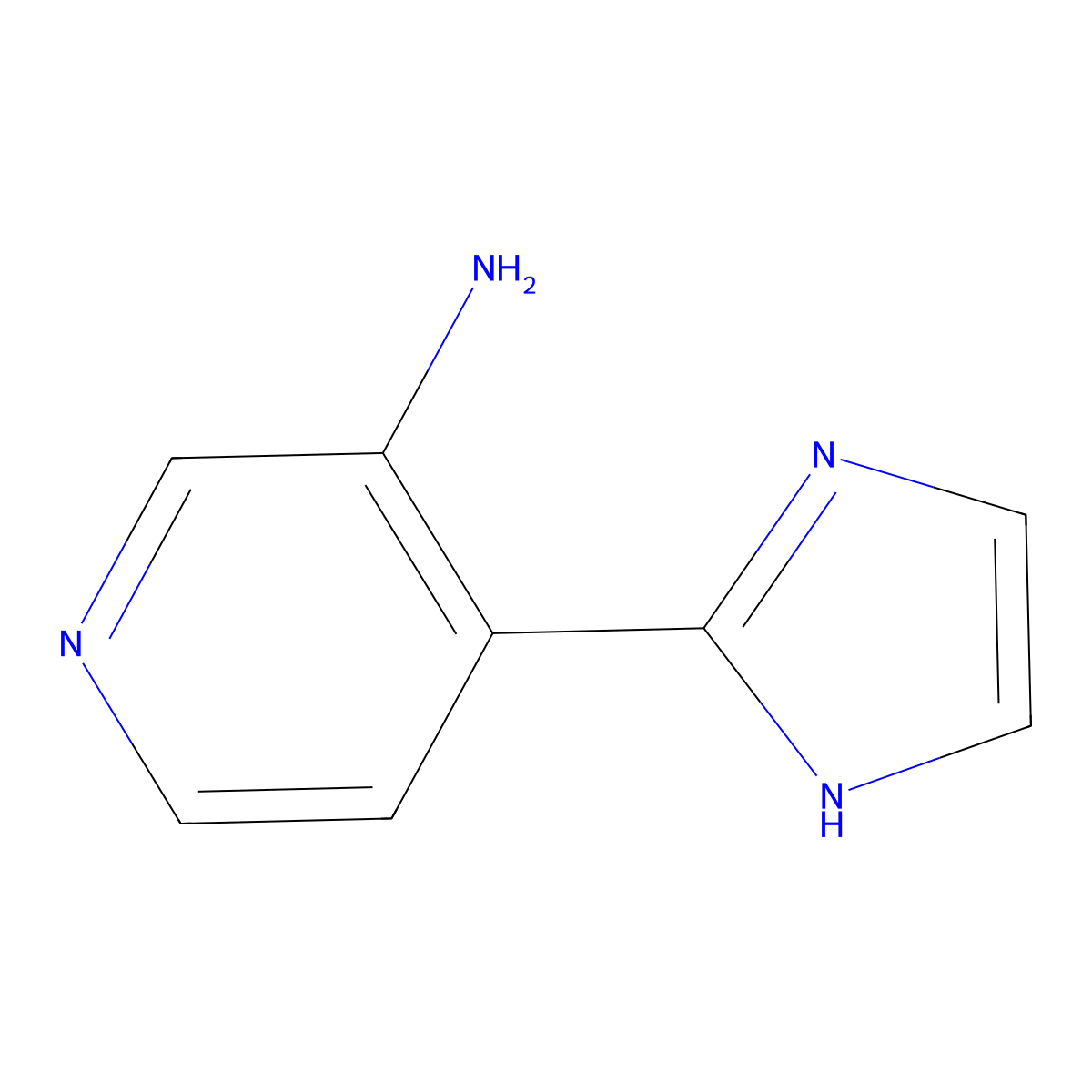 4-(1H-imidazol-2-yl)pyridin-3-amine molecular structure, CAS 1314923-76-6