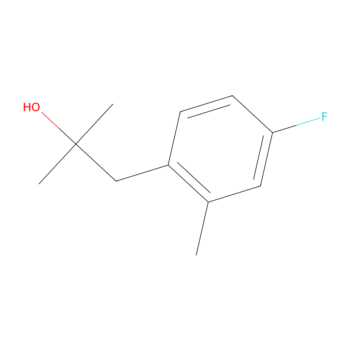 1-(4-Fluoro-2-methylphenyl)-2-methyl-2-propanol molecular structure, CAS 1314924-28-1