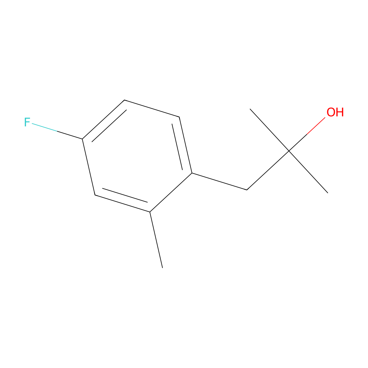 1-(4-Fluoro-2-methylphenyl)-2-methyl-2-propanol molecular structure, CAS 1314924-28-1