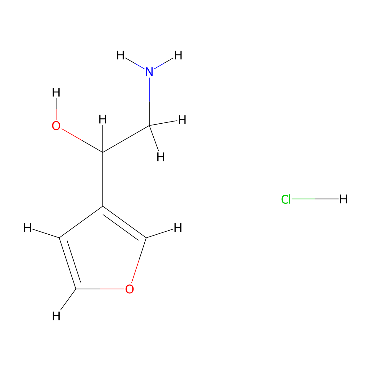 2-Amino-1-(furan-3-yl)ethan-1-ol hydrochloride molecular structure, CAS 1314925-92-2