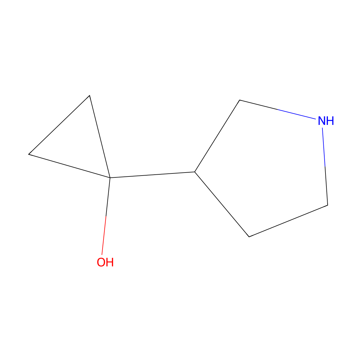 Cyclopropanol, 1-(3-pyrrolidinyl)- molecular structure, CAS 1314926-00-5