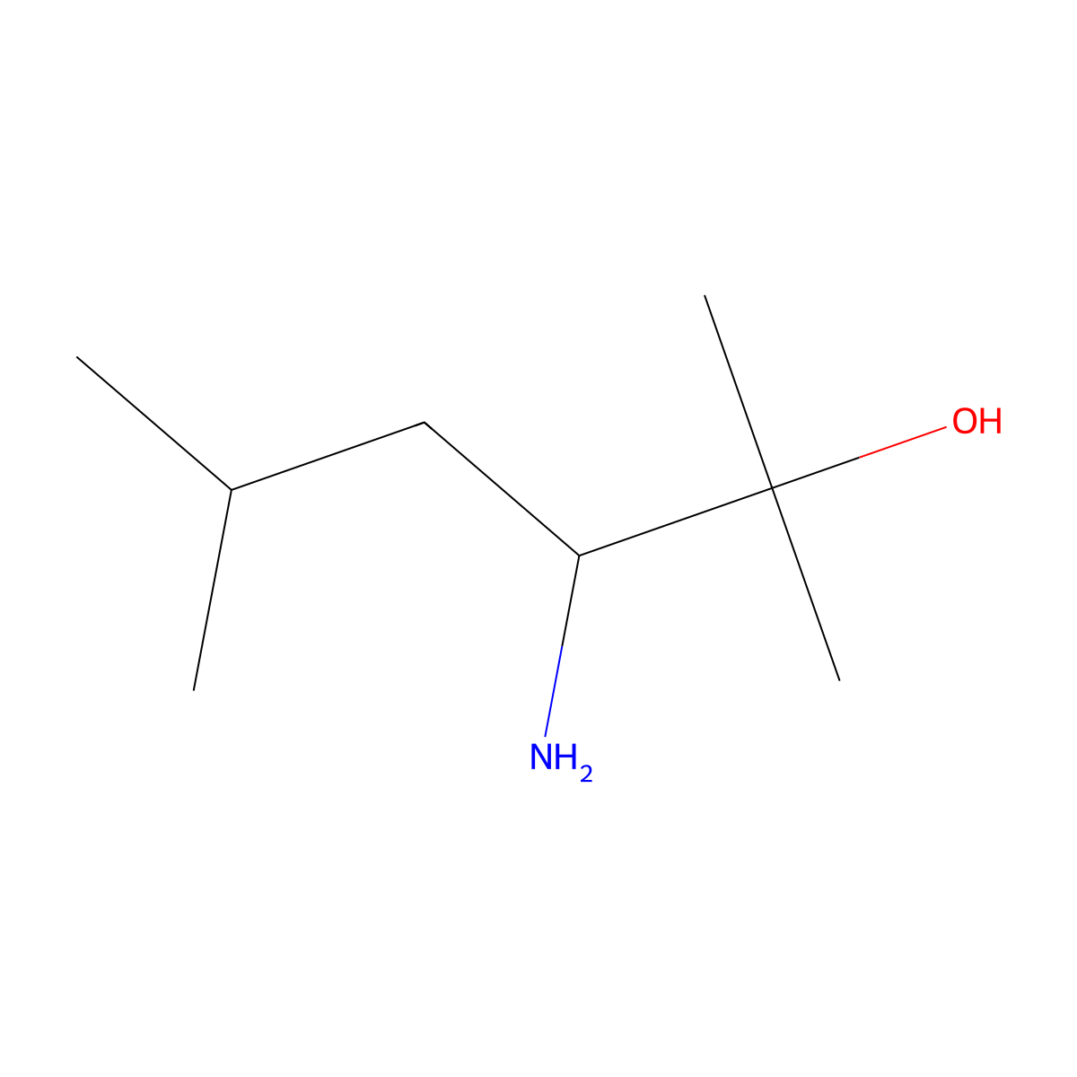 3-Amino-2,5-dimethylhexan-2-ol molecular structure, CAS 1314926-23-2