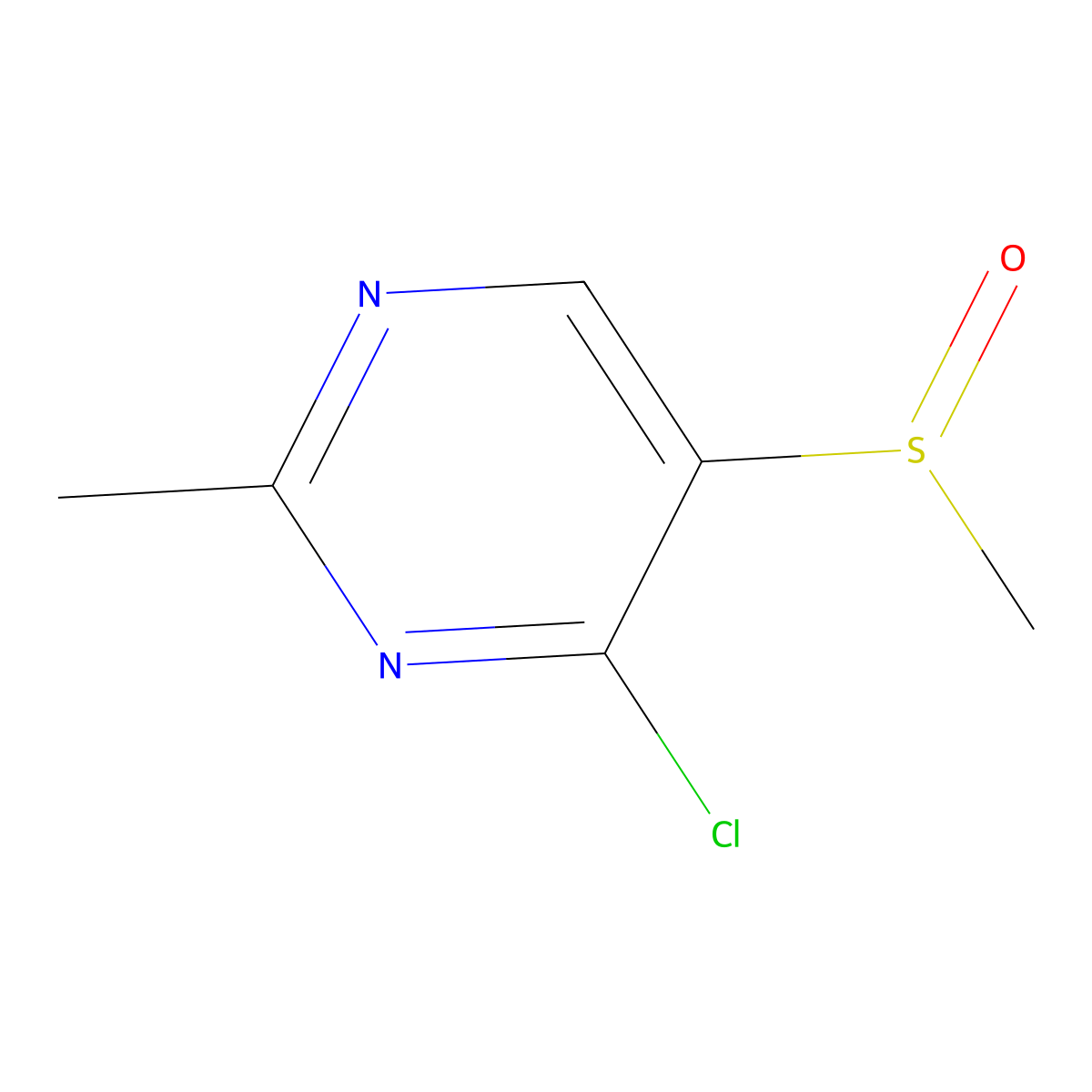 4-Chloro-2-methyl-5-(methylsulfinyl)pyrimidine molecular structure, CAS 1314926-93-6