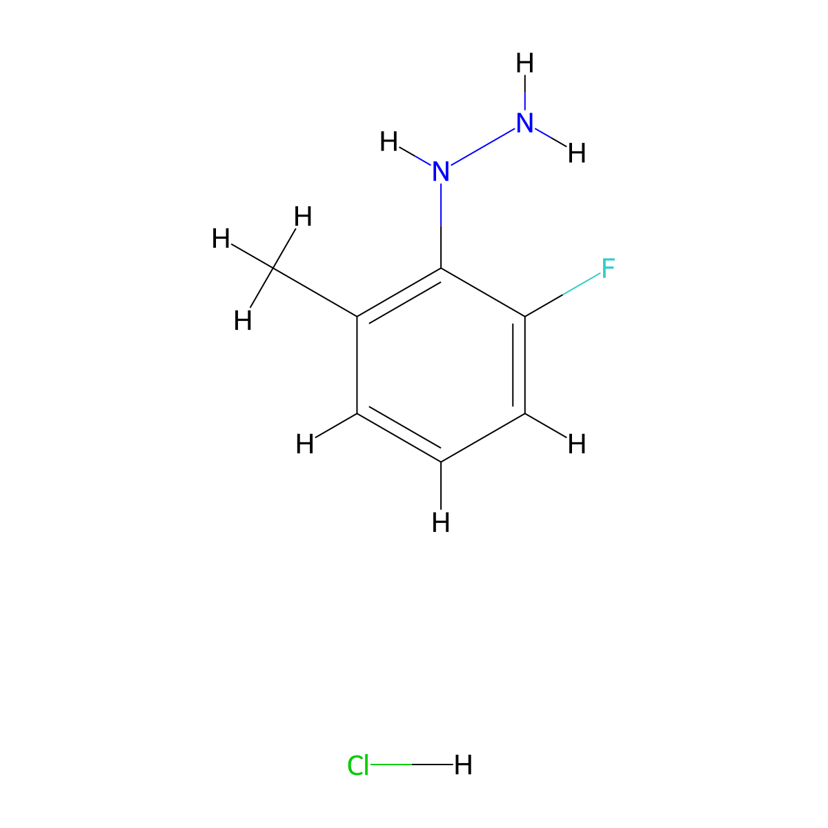 (2-Fluoro-6-methylphenyl)hydrazine hydrochloride molecular structure, CAS 1314927-22-4