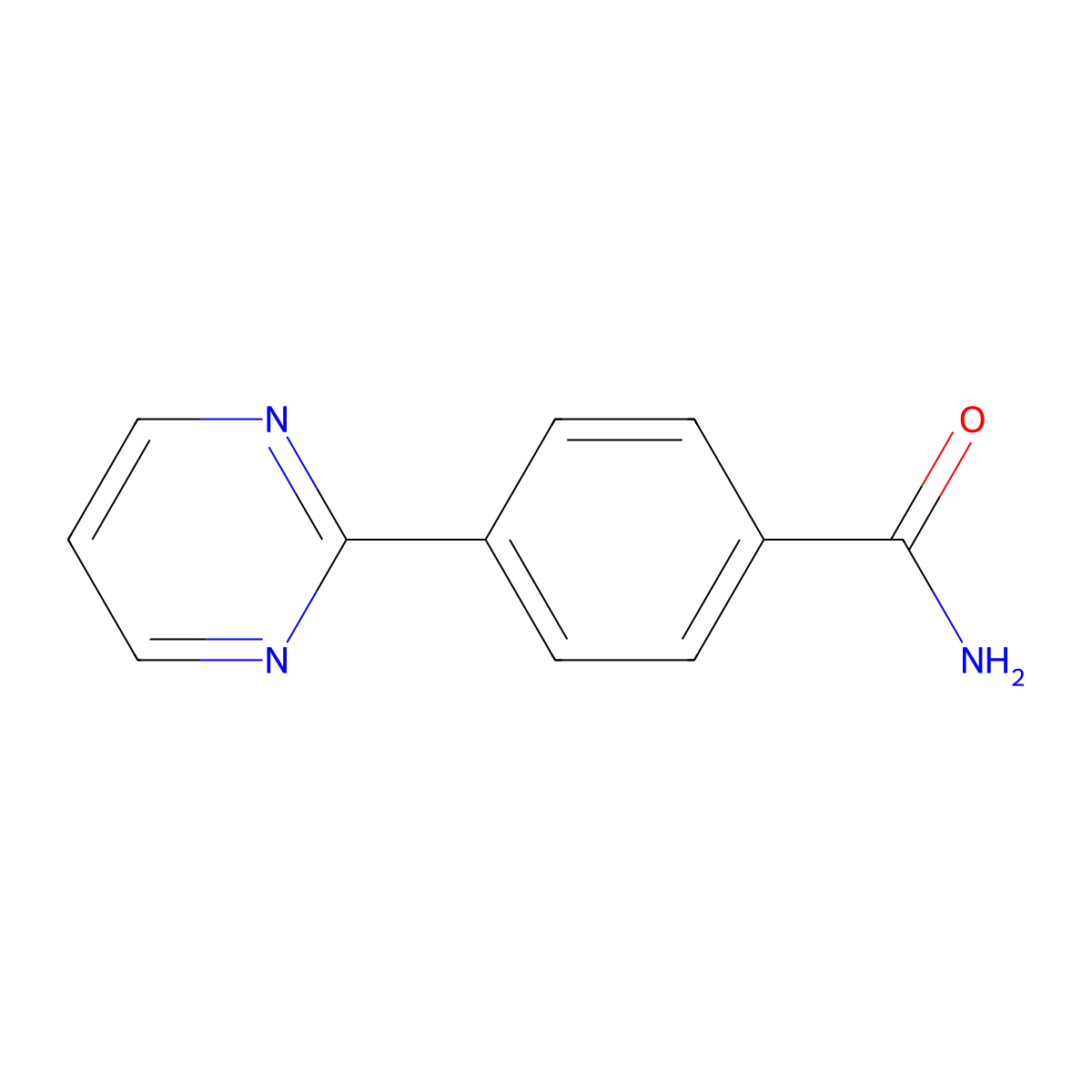 4-(Pyrimidin-2-yl)benzamide molecular structure, CAS 1314928-05-6